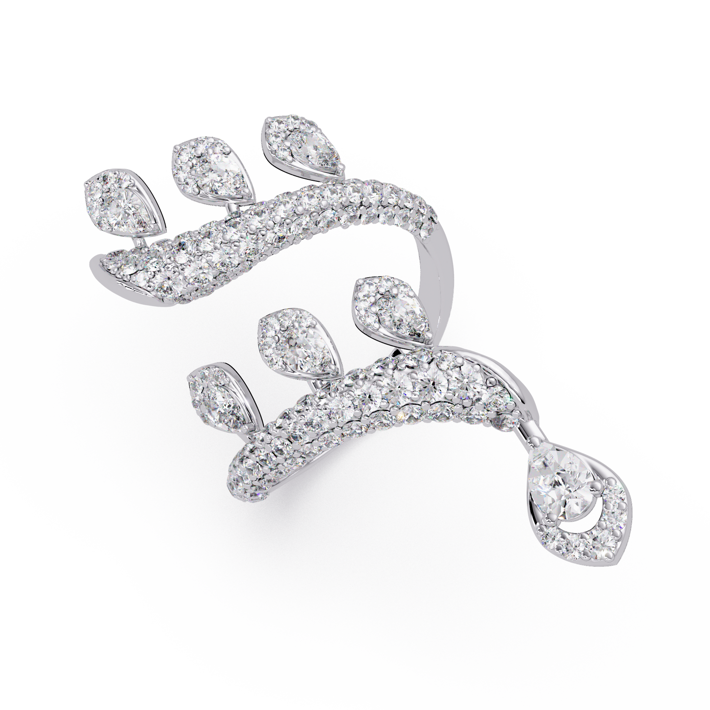 Pear Shape Lab Grown Diamond Wrap Around Ring - HIGHCARAT DIAMONDS