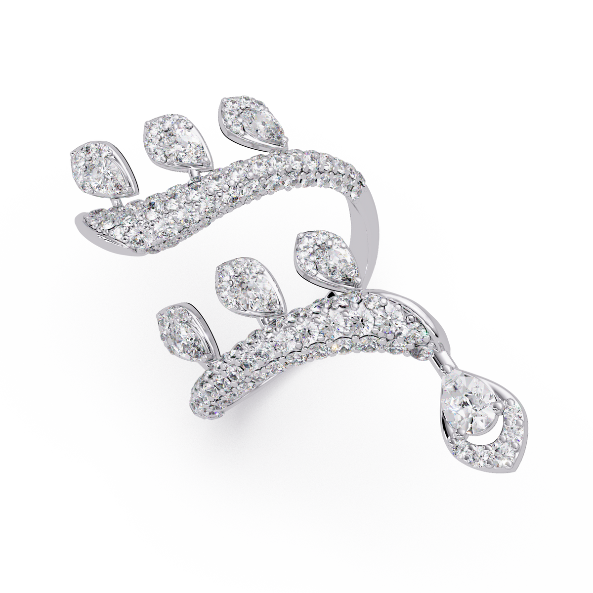Pear Shape Lab Grown Diamond Wrap Around Ring - HIGHCARAT DIAMONDS