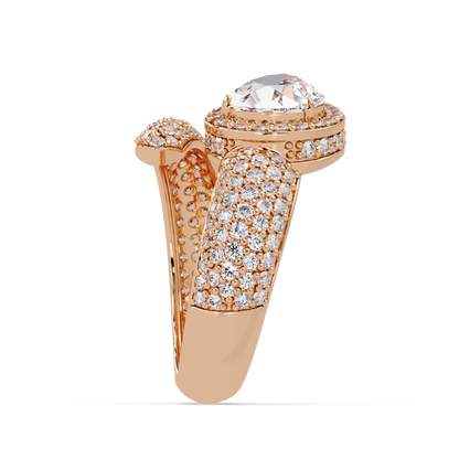 Pear Shape Lab Grown Diamond Wrap Halo Ring - HIGHCARAT DIAMONDS