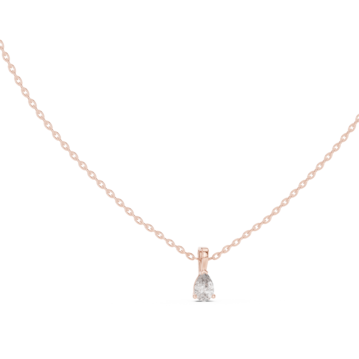 Classic 0.50 Ct Pear Cut Labgrown Diamond Solitaire Pendant For Her In 18K Solid Yellow Gold - HIGHCARAT DIAMONDS