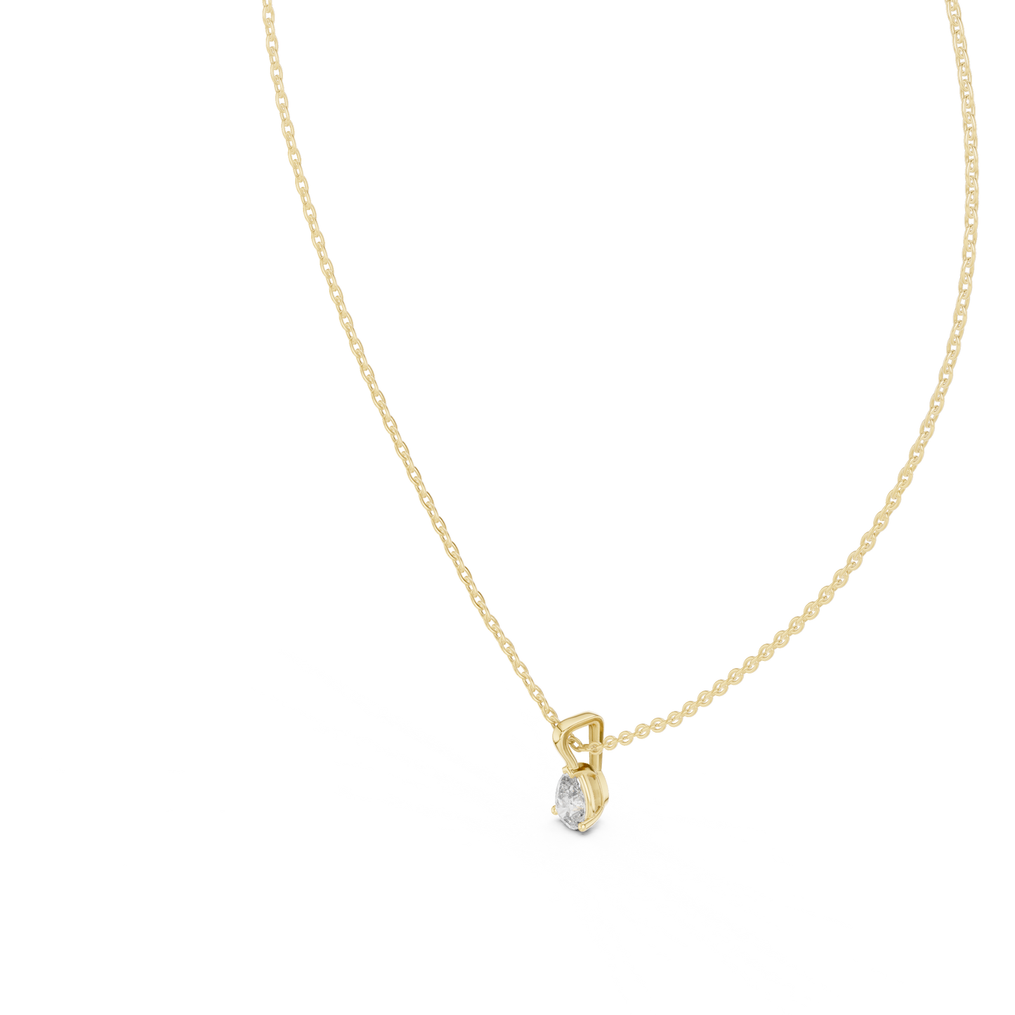 Classic 0.50 Ct Pear Cut Labgrown Diamond Solitaire Pendant For Her In 18K Solid Yellow Gold - HIGHCARAT DIAMONDS