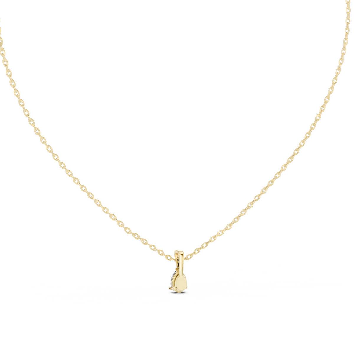 Classic 0.50 Ct Pear Cut Labgrown Diamond Solitaire Pendant For Her In 18K Solid Yellow Gold - HIGHCARAT DIAMONDS