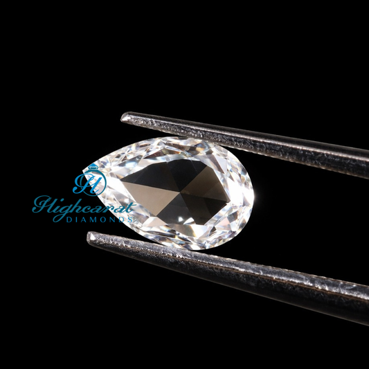 Pear Shape Rose Cut Lab Grown Diamond Very Sparkle Use For Diamond Pendant For Female - HIGHCARAT DIAMONDS