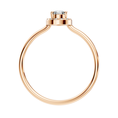 Pear Shape Round Cut Lab Diamond Halo Solitaire Ring