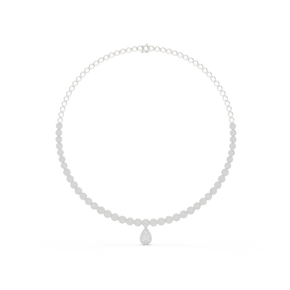 7.26 Ct Round Cut Lab grown & Natural Diamond 14k Solid Rose Gold  Wedding Wear Necklace for Her - HIGHCARAT DIAMONDS