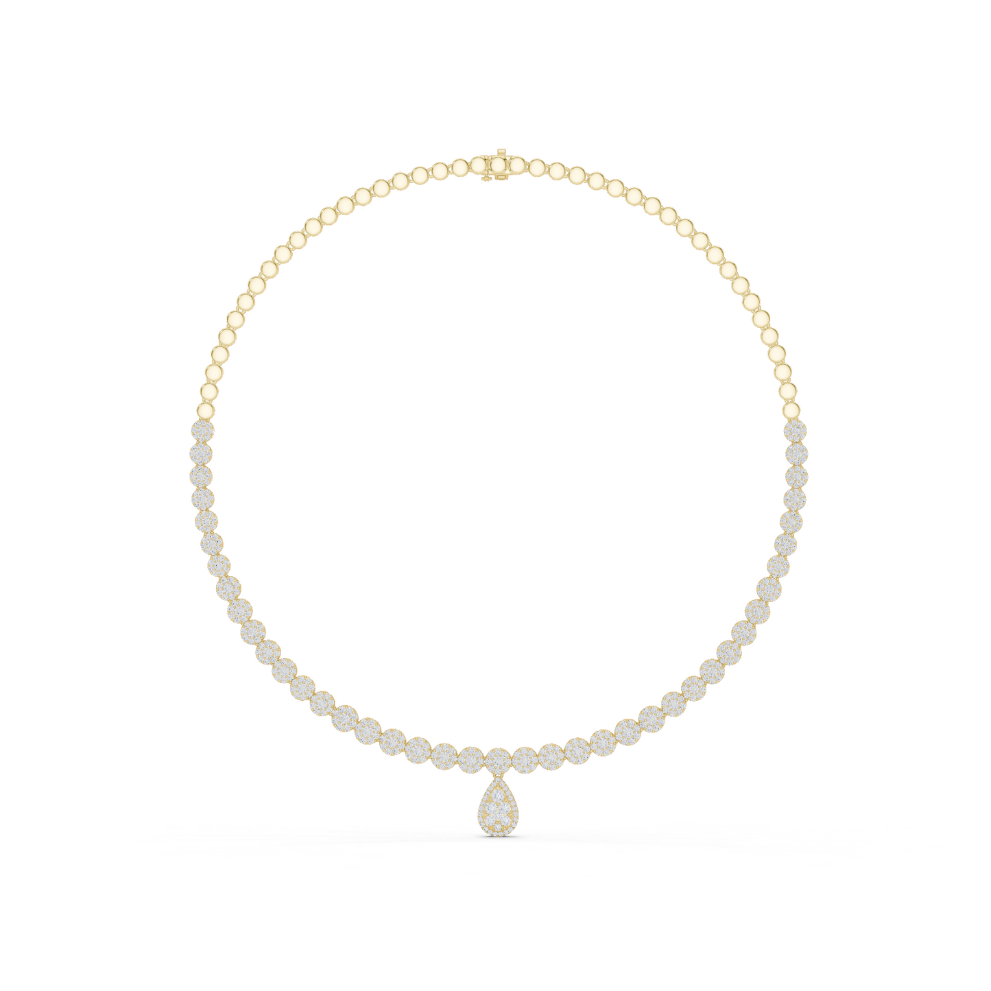 7.26 Ct Round Cut Lab grown & Natural Diamond 14k Solid Rose Gold  Wedding Wear Necklace for Her - HIGHCARAT DIAMONDS