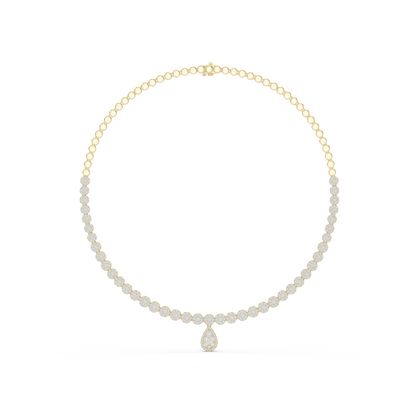 7.26 Ct Round Cut Lab grown & Natural Diamond 14k Solid Rose Gold  Wedding Wear Necklace for Her - HIGHCARAT DIAMONDS