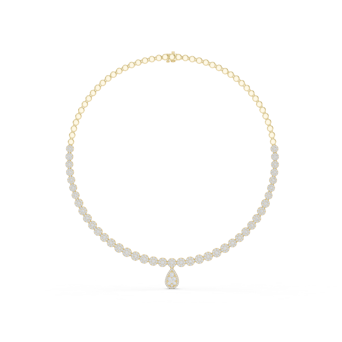 7.26 Ct Round Cut Lab grown & Natural Diamond 14k Solid Rose Gold  Wedding Wear Necklace for Her - HIGHCARAT DIAMONDS