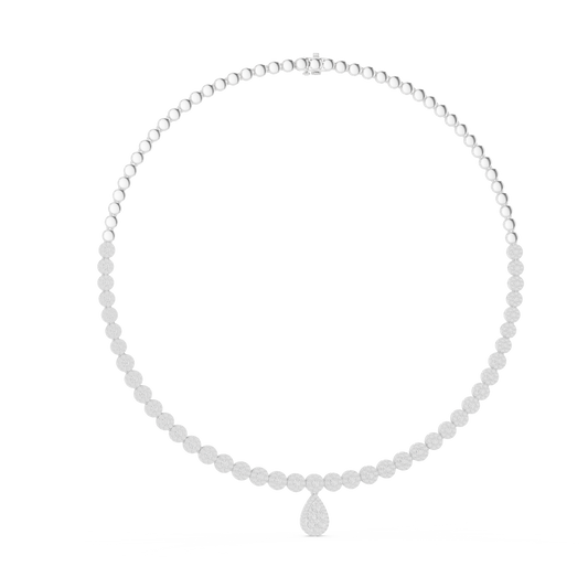 7.26 Ct Round Cut Lab grown & Natural Diamond 14k Solid Rose Gold  Wedding Wear Necklace for Her - HIGHCARAT DIAMONDS