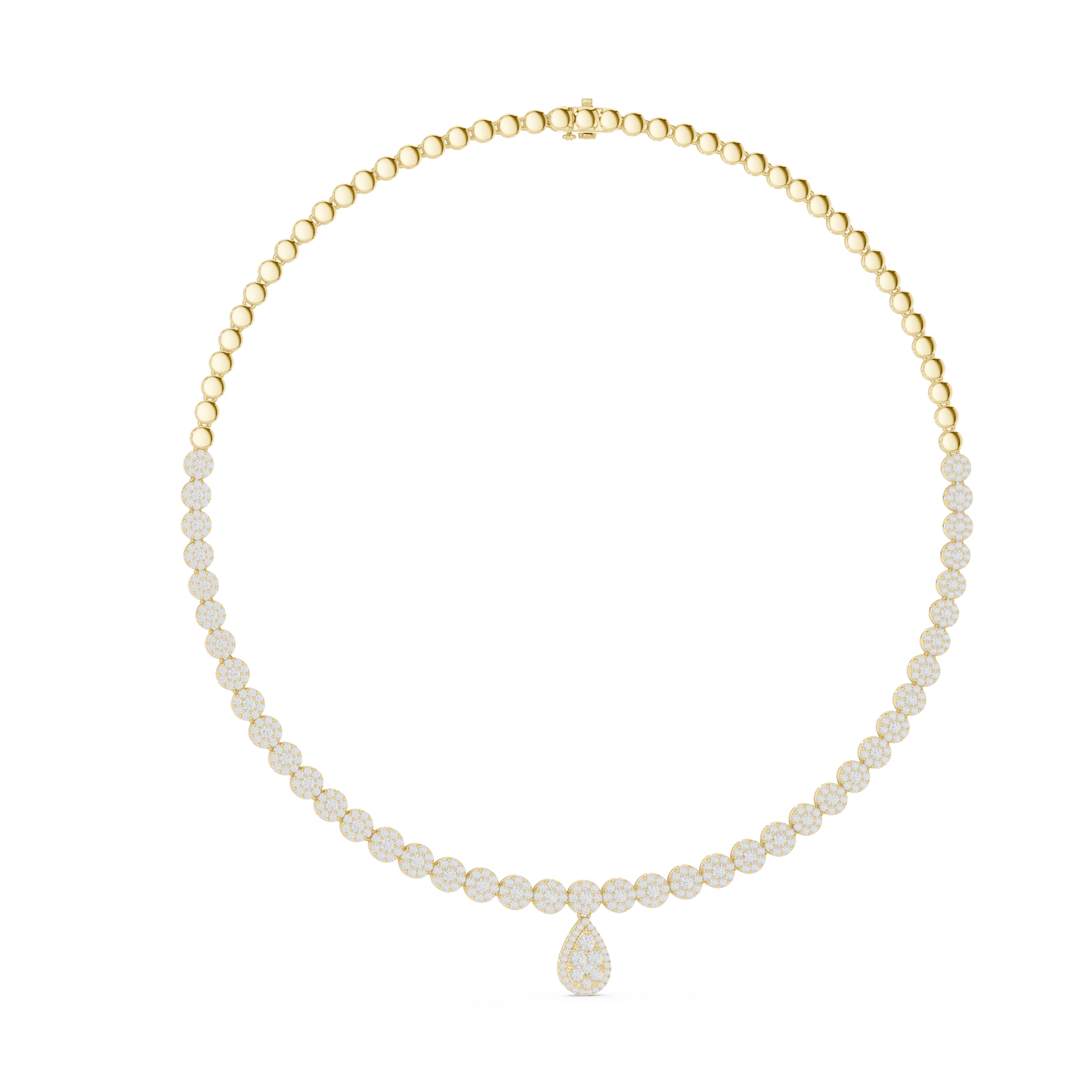 7.26 Ct Round Cut Lab grown & Natural Diamond 14k Solid Rose Gold  Wedding Wear Necklace for Her - HIGHCARAT DIAMONDS