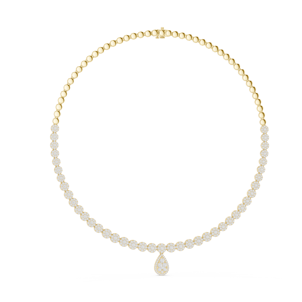 7.26 Ct Round Cut Lab grown & Natural Diamond 14k Solid Rose Gold  Wedding Wear Necklace for Her - HIGHCARAT DIAMONDS