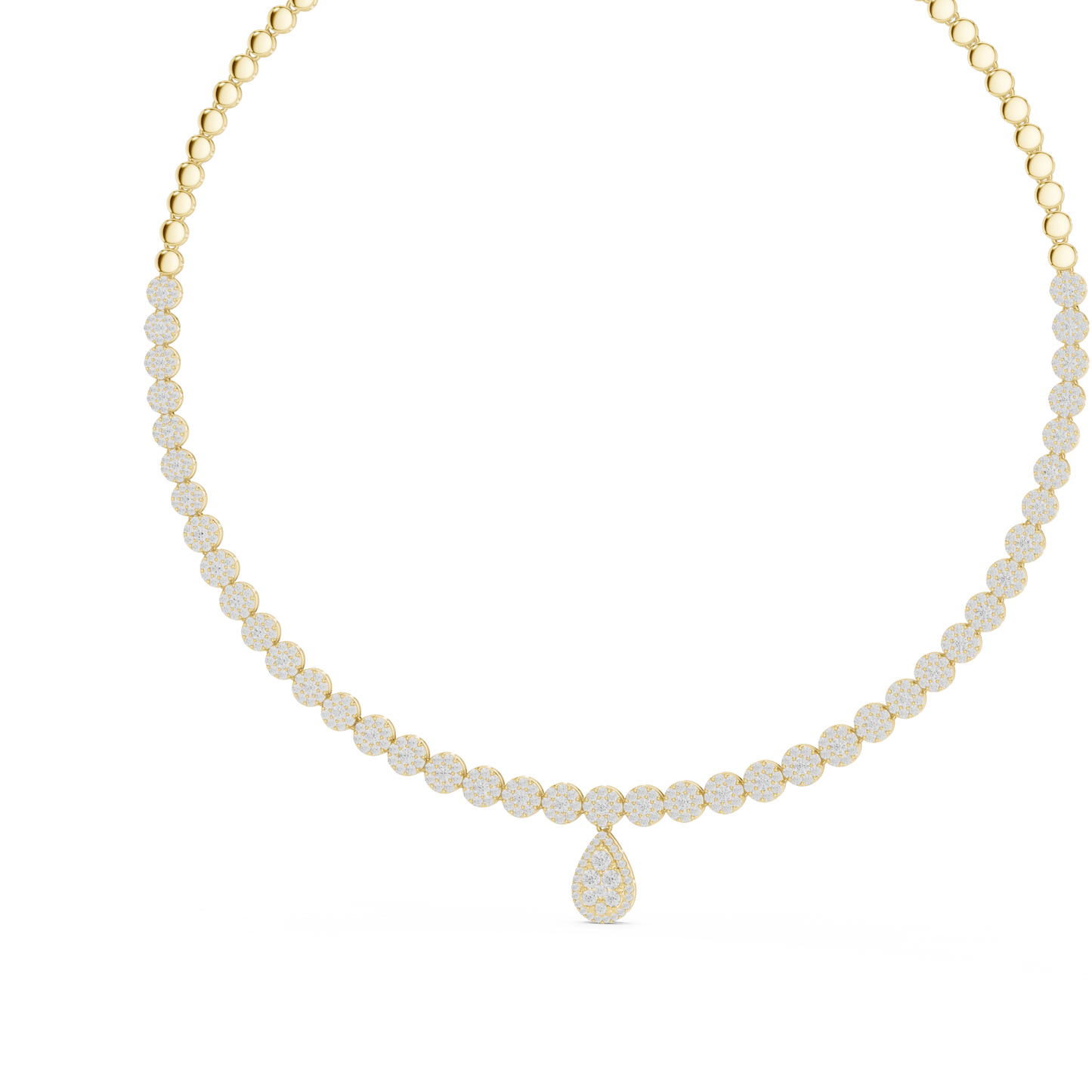 7.26 Ct Round Cut Lab grown & Natural Diamond 14k Solid Rose Gold  Wedding Wear Necklace for Her - HIGHCARAT DIAMONDS