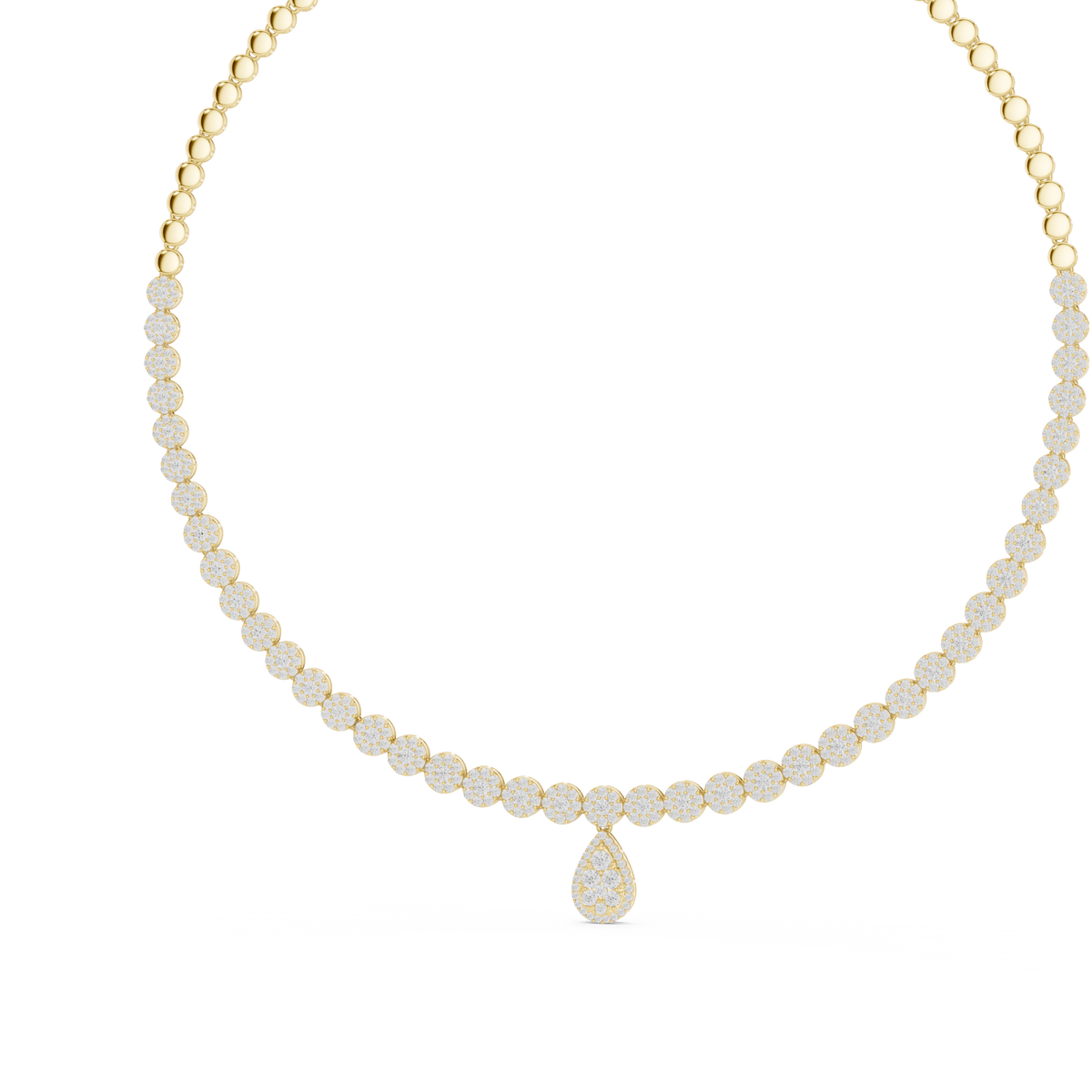 7.26 Ct Round Cut Lab grown & Natural Diamond 14k Solid Rose Gold  Wedding Wear Necklace for Her - HIGHCARAT DIAMONDS