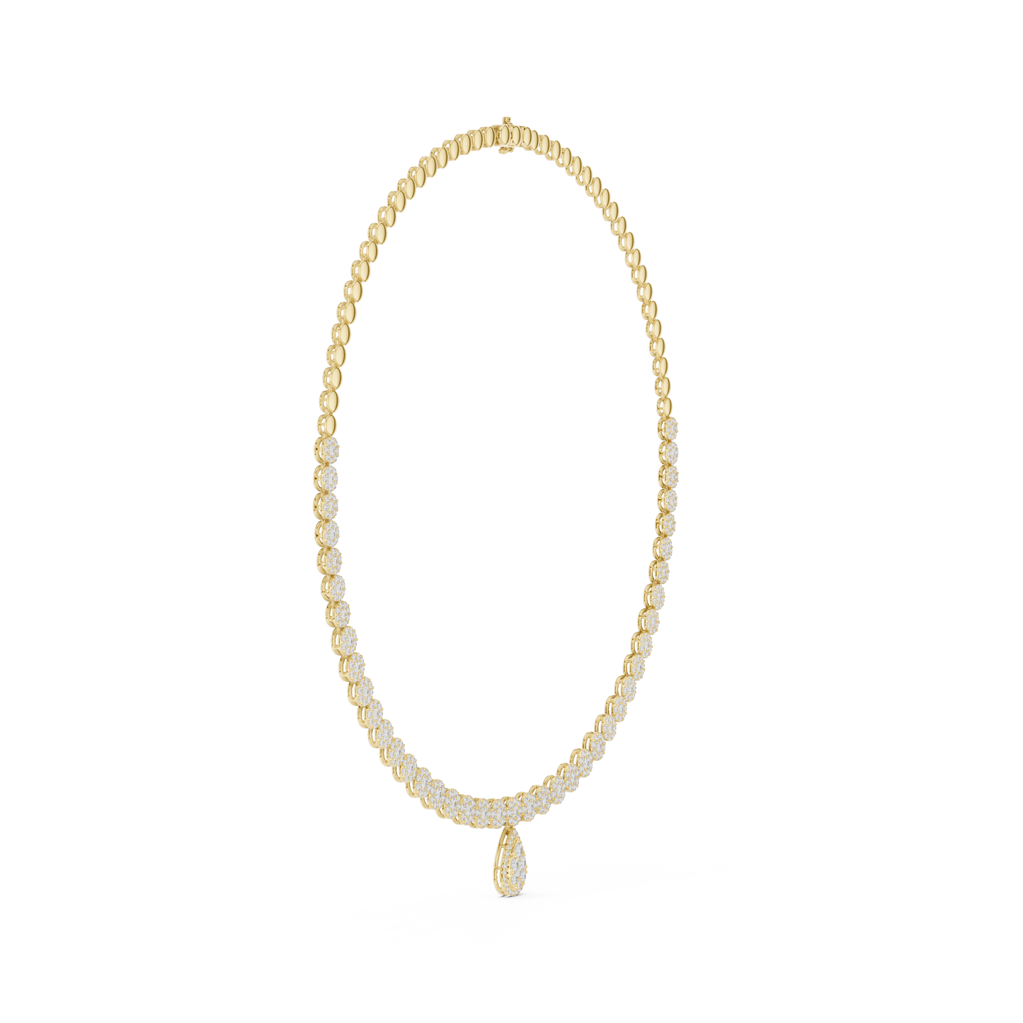 7.26 Ct Round Cut Lab grown & Natural Diamond 14k Solid Rose Gold  Wedding Wear Necklace for Her - HIGHCARAT DIAMONDS