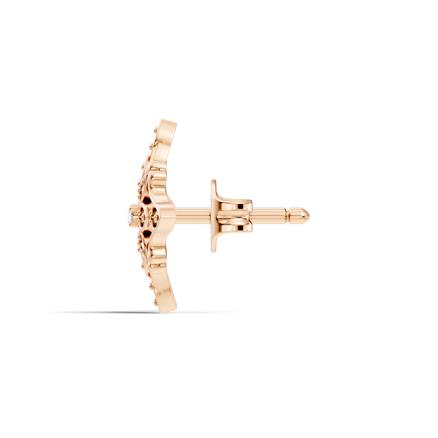 14k Solid Gold Round Shape  Lab Grown & Natural Diamond Fabulous Elegance Daily Wear Earring For Her - HIGHCARAT DIAMONDS
