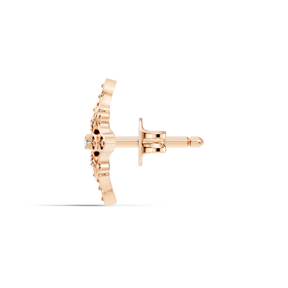14k Solid Gold Round Shape  Lab Grown & Natural Diamond Fabulous Elegance Daily Wear Earring For Her - HIGHCARAT DIAMONDS