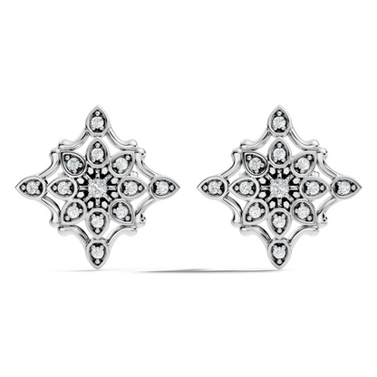 14k Solid Gold Round Shape  Lab Grown & Natural Diamond Fabulous Elegance Daily Wear Earring For Her - HIGHCARAT DIAMONDS