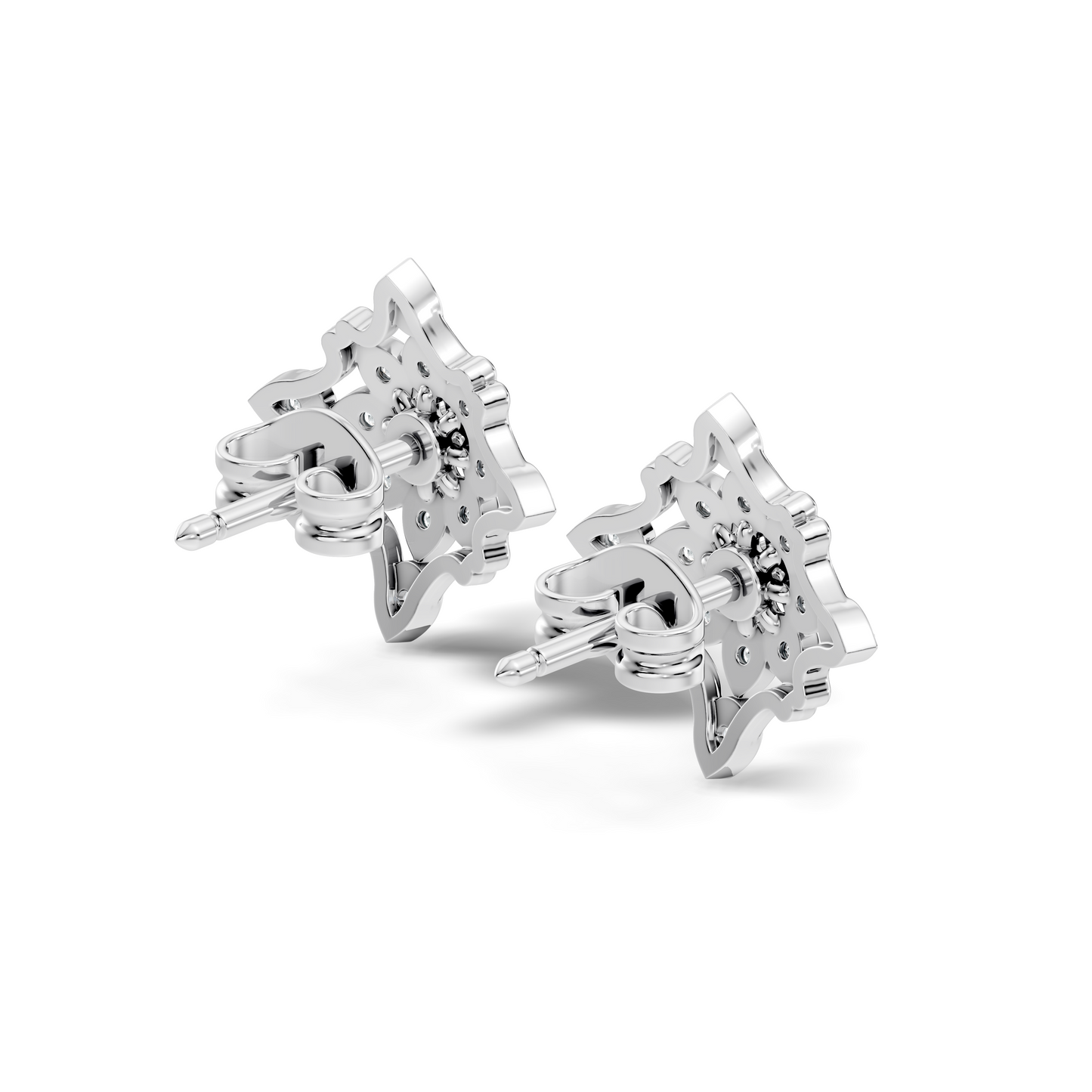 14k Solid Gold Round Shape  Lab Grown & Natural Diamond Fabulous Elegance Daily Wear Earring For Her - HIGHCARAT DIAMONDS