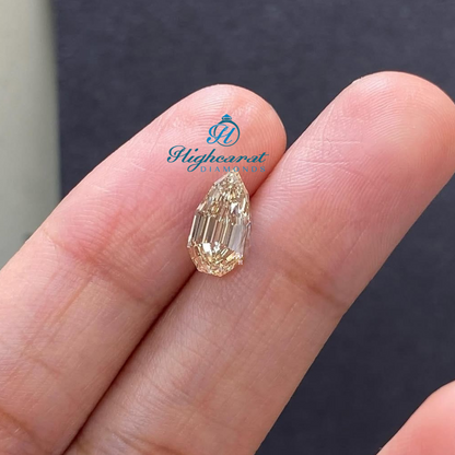 Pear Shape Step Cut Yellow Color Fancy Diamond Perfect Lab Grown Diamond - HIGHCARAT DIAMONDS