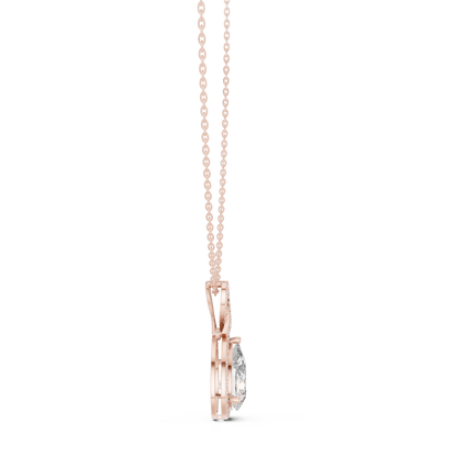 Round & Pear Shape 6.13 Ct Lab Grown very Stunning 14k Solid Rose Gold Diamond Pendant - HIGHCARAT DIAMONDS