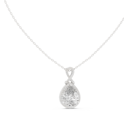 Round & Pear Shape 6.13 Ct Lab Grown very Stunning 14k Solid Rose Gold Diamond Pendant - HIGHCARAT DIAMONDS