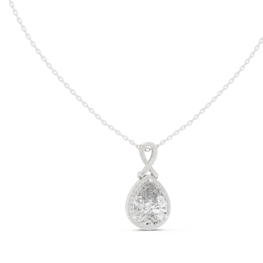 Round & Pear Shape 6.13 Ct Lab Grown very Stunning 14k Solid Rose Gold Diamond Pendant - HIGHCARAT DIAMONDS