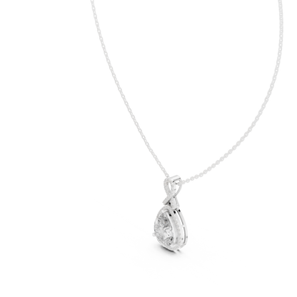 Round & Pear Shape 6.13 Ct Lab Grown very Stunning 14k Solid Rose Gold Diamond Pendant - HIGHCARAT DIAMONDS