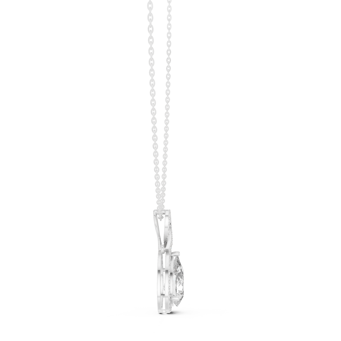 Round & Pear Shape 6.13 Ct Lab Grown very Stunning 14k Solid Rose Gold Diamond Pendant - HIGHCARAT DIAMONDS