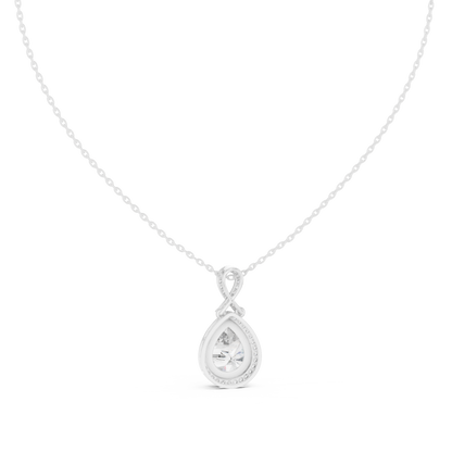 Round & Pear Shape 6.13 Ct Lab Grown very Stunning 14k Solid Rose Gold Diamond Pendant - HIGHCARAT DIAMONDS