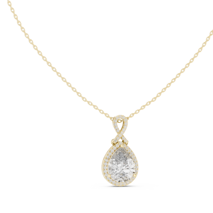 Round & Pear Shape 6.13 Ct Lab Grown very Stunning 14k Solid Rose Gold Diamond Pendant - HIGHCARAT DIAMONDS