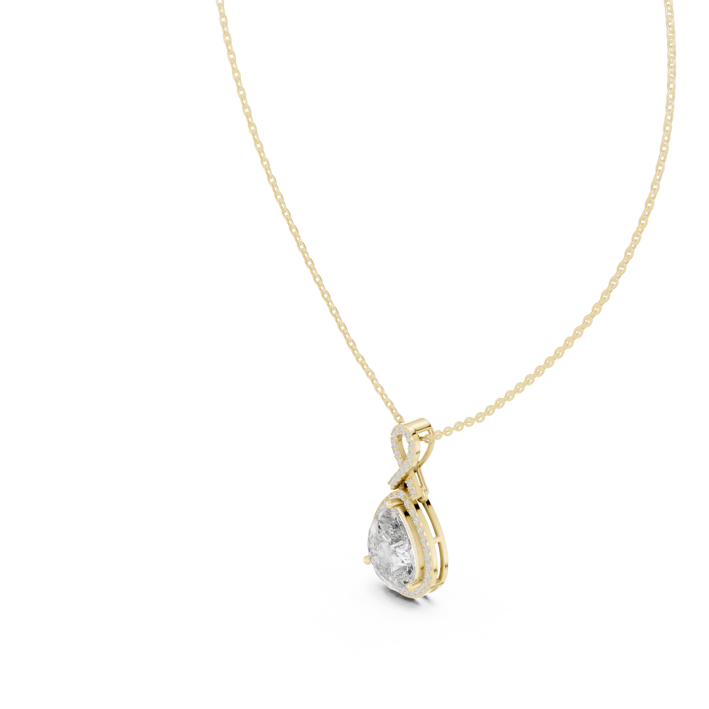 Round & Pear Shape 6.13 Ct Lab Grown very Stunning 14k Solid Rose Gold Diamond Pendant - HIGHCARAT DIAMONDS