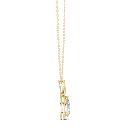 Round & Pear Shape 6.13 Ct Lab Grown very Stunning 14k Solid Rose Gold Diamond Pendant - HIGHCARAT DIAMONDS