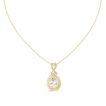 Round & Pear Shape 6.13 Ct Lab Grown very Stunning 14k Solid Rose Gold Diamond Pendant - HIGHCARAT DIAMONDS