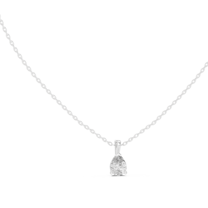 1.00 Ct Pear Cut Labgrown Diamond Soliatire Pendant For Her In 14K Solid Gold - HIGHCARAT DIAMONDS