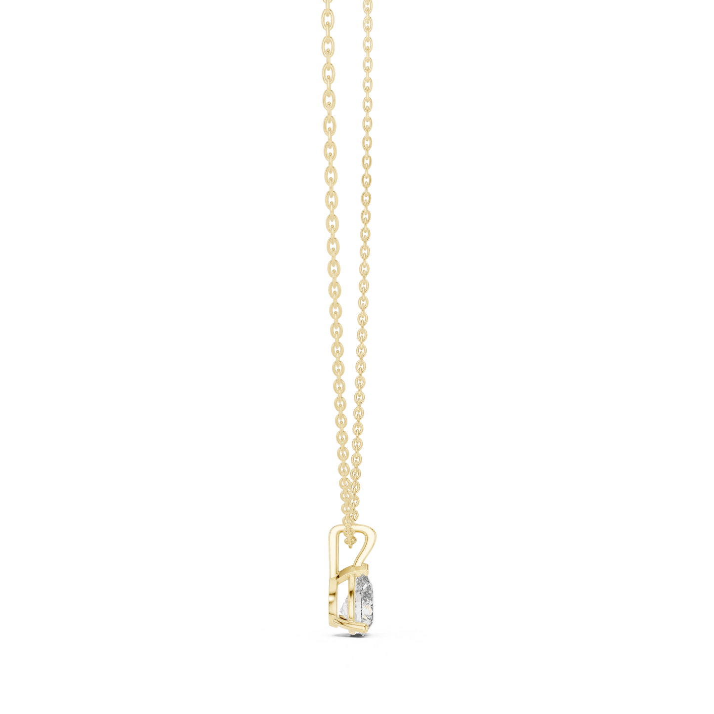 1.00 Ct Pear Cut Labgrown Diamond Soliatire Pendant For Her In 14K Solid Gold - HIGHCARAT DIAMONDS