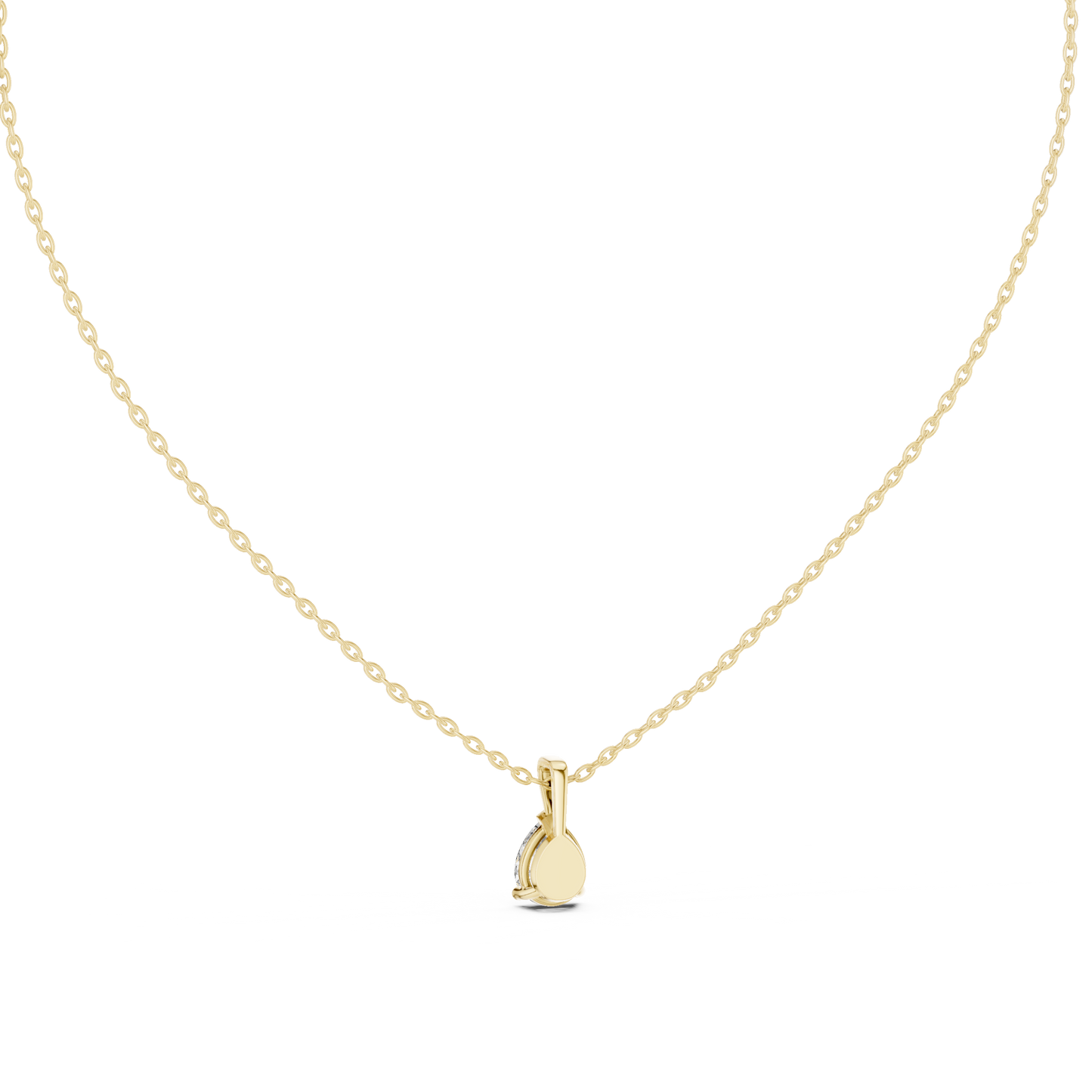 1.00 Ct Pear Cut Labgrown Diamond Soliatire Pendant For Her In 14K Solid Gold - HIGHCARAT DIAMONDS