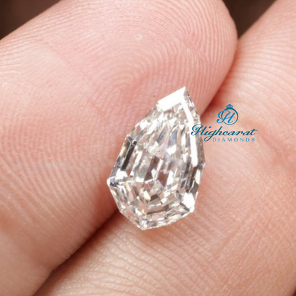 Pear Step Cut Antique  White Colorless Lab Grown Loose Perfect Diamond Use For Necklace - HIGHCARAT DIAMONDS