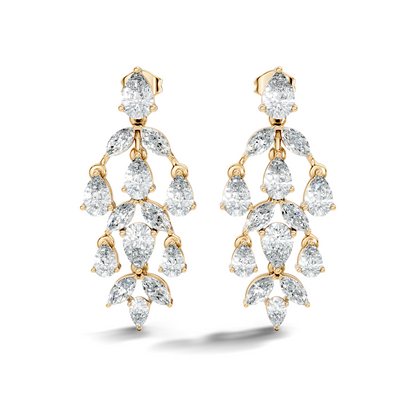 6.38 Ct Pear & Marquise Lab Grown Diamond Earrings in 14K White Gold - HIGHCARAT DIAMONDS