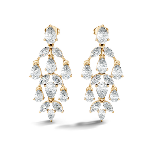 6.38 Ct Pear & Marquise Lab Grown Diamond Earrings in 14K White Gold - HIGHCARAT DIAMONDS