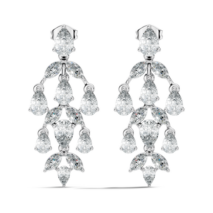 6.38 Ct Pear & Marquise Lab Grown Diamond Earrings in 14K White Gold - HIGHCARAT DIAMONDS