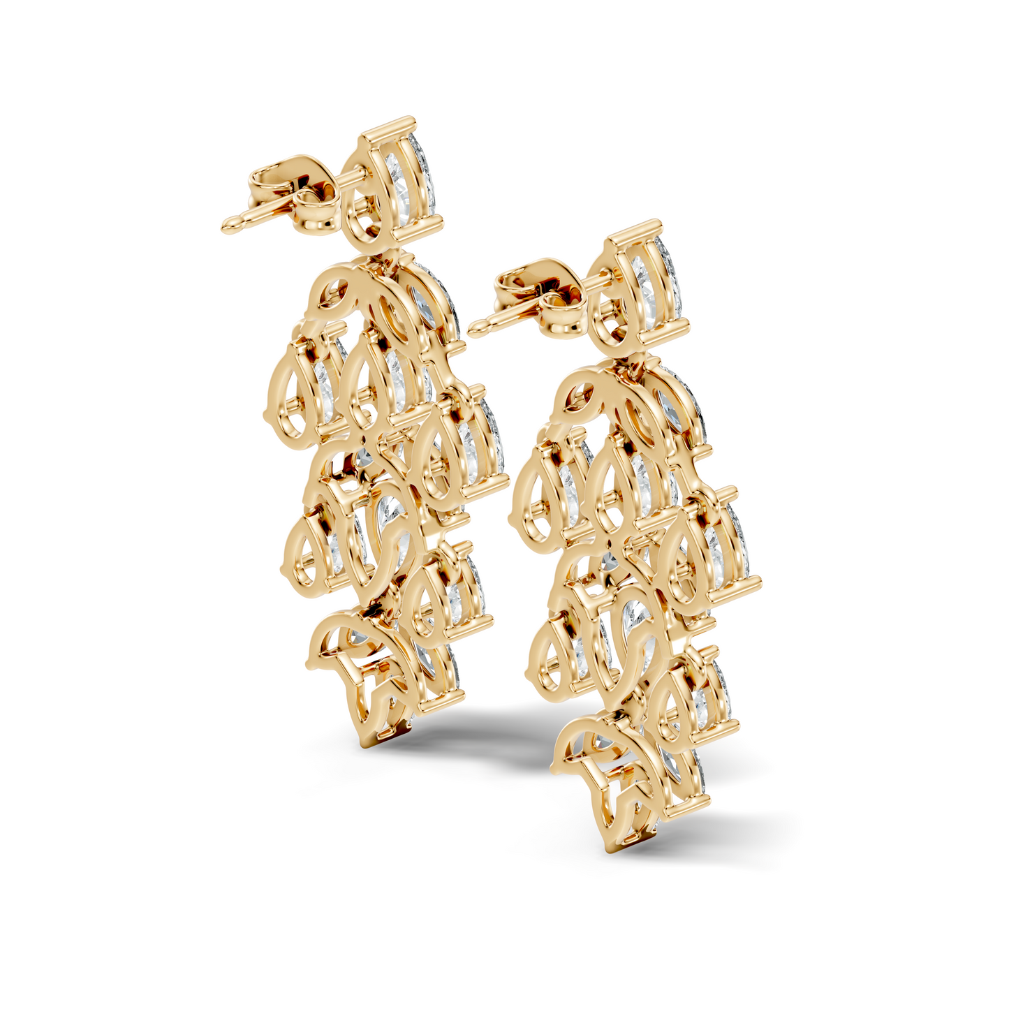 6.38 Ct Pear & Marquise Lab Grown Diamond Earrings in 14K White Gold - HIGHCARAT DIAMONDS