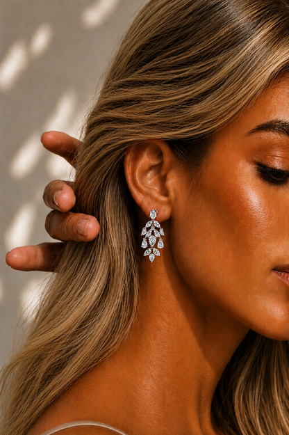 Pear and Marquise Cut Lab Grown Diamond Chandelier Drop Earring - HIGHCARAT DIAMONDS