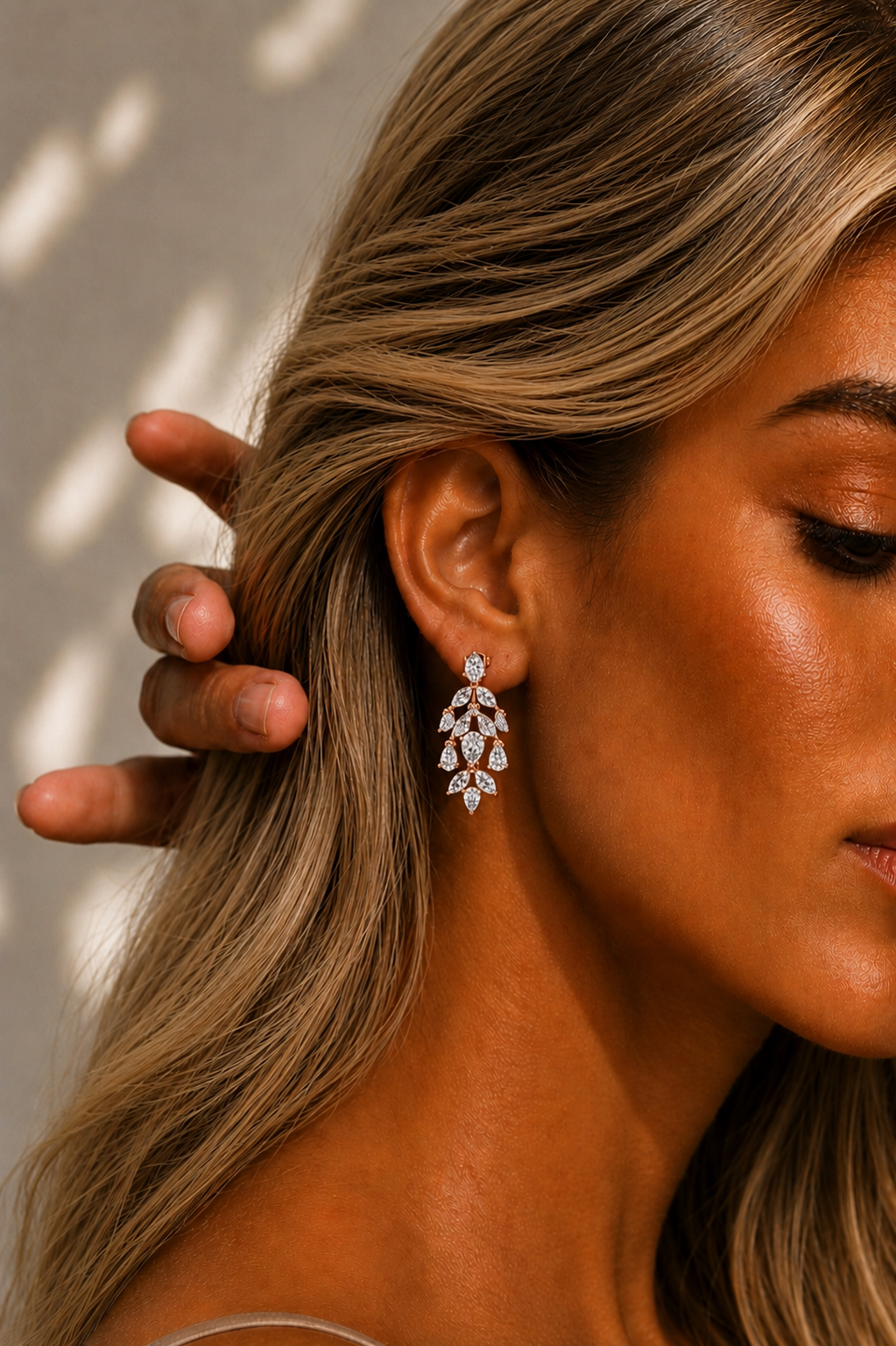Pear and Marquise Cut Lab Grown Diamond Chandelier Drop Earring - HIGHCARAT DIAMONDS