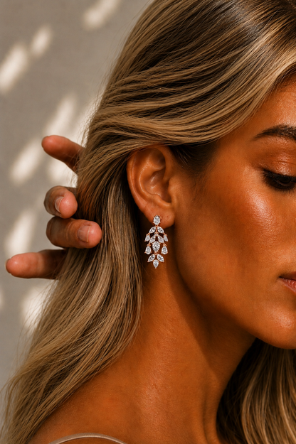 Pear and Marquise Cut Lab Grown Diamond Chandelier Drop Earring - HIGHCARAT DIAMONDS