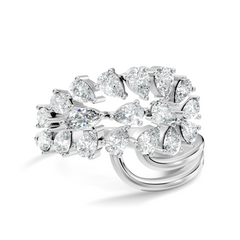 2.31Ct Pear and Marquise Cut Diamond Antique Delicate Vintage Cluster Engagement Ring For Her - HIGHCARAT DIAMONDS