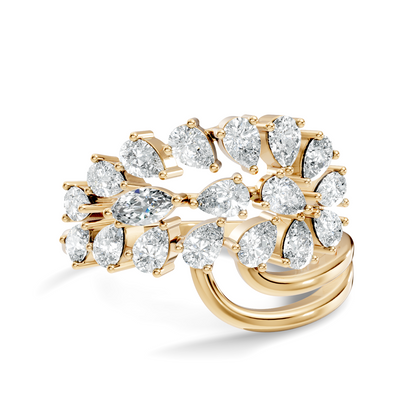 2.31Ct Pear and Marquise Cut Diamond Antique Delicate Vintage Cluster Engagement Ring For Her - HIGHCARAT DIAMONDS