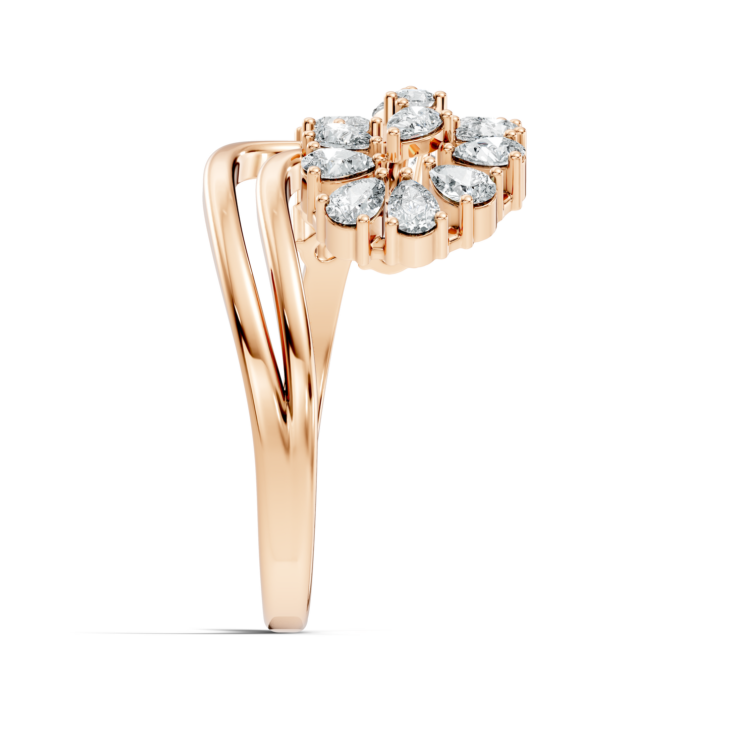 2.31Ct Pear and Marquise Cut Diamond Antique Delicate Vintage Cluster Engagement Ring For Her - HIGHCARAT DIAMONDS