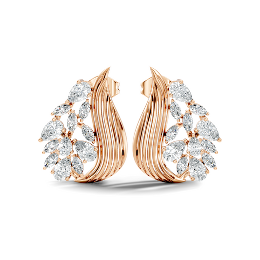 marquise & Pear Shape 2.05 Ct Lab grown & Natural Diamond 14k Solid White Gold Fantastic Classic Studs Earrings - HIGHCARAT DIAMONDS