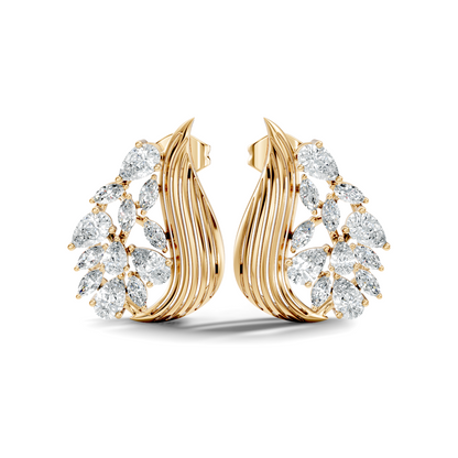 marquise & Pear Shape 2.05 Ct Lab grown & Natural Diamond 14k Solid White Gold Fantastic Classic Studs Earrings - HIGHCARAT DIAMONDS