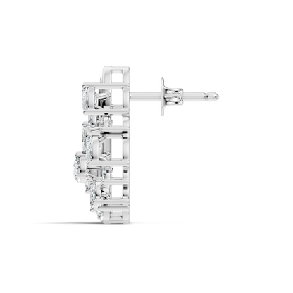 marquise & Pear Shape 2.05 Ct Lab grown & Natural Diamond 14k Solid White Gold Fantastic Classic Studs Earrings - HIGHCARAT DIAMONDS